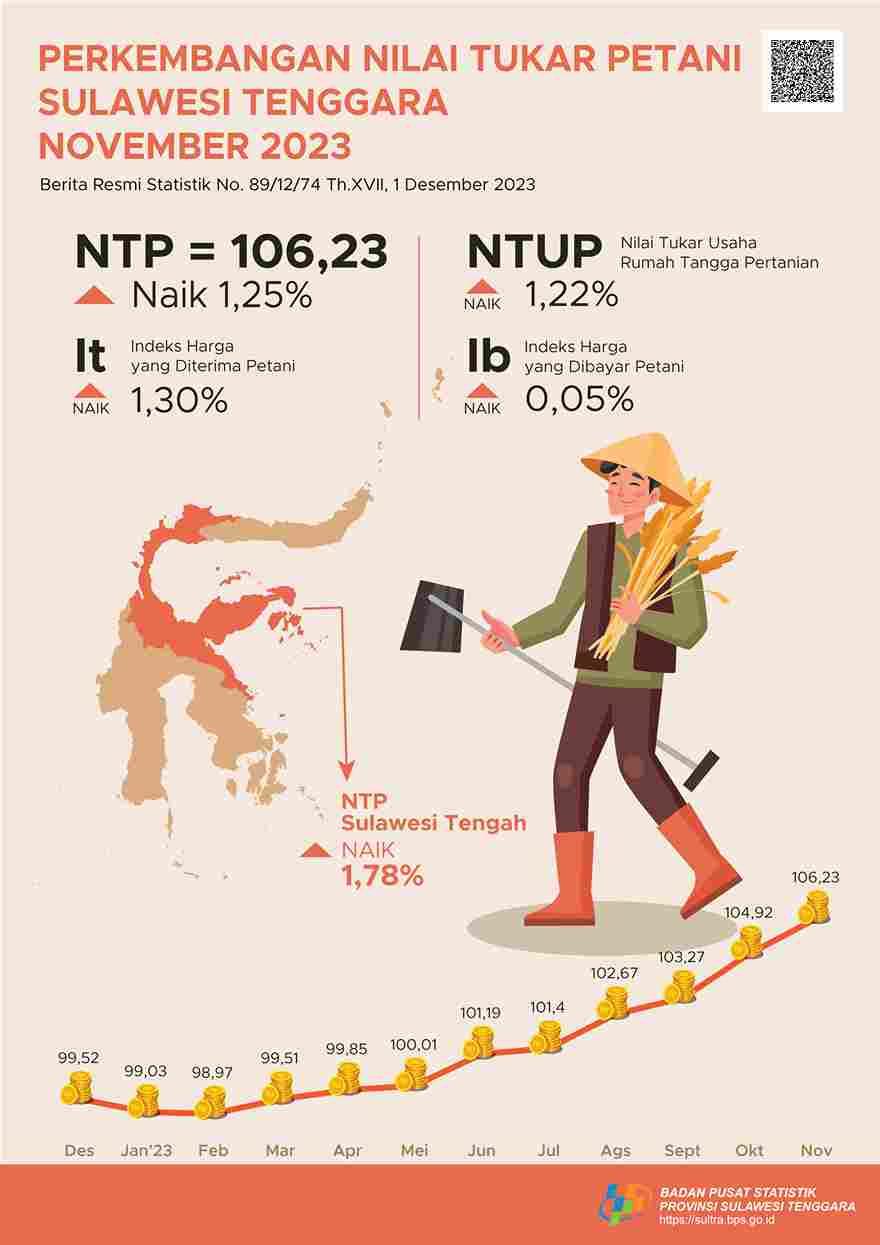 NTP Sulawesi Tenggara pada November 2023 tercatat 106,23